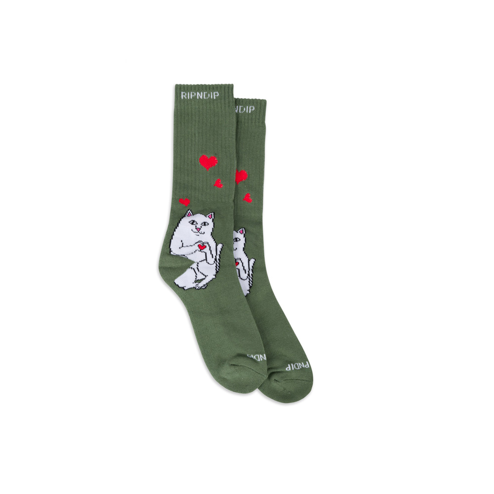 RIPNDIP Nermal Love Socks Olive
